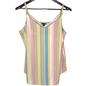 TORRID Striped Adjustable Spaghetti Strap Top Size 0 (L)